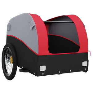 vidaXL Bike Trailer Black and Red 30 kg Iron