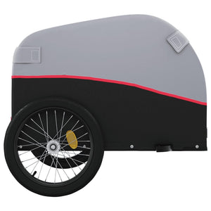 vidaXL Bike Trailer Black and Red 30 kg Iron