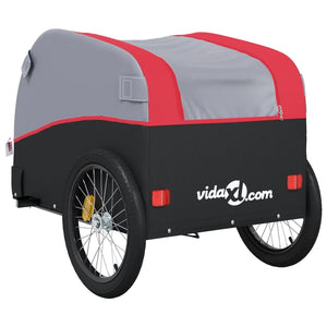 vidaXL Bike Trailer Black and Red 30 kg Iron