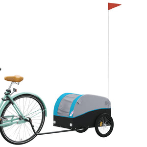 vidaXL Bike Trailer Black and Blue 30 kg Iron