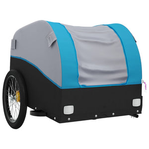 vidaXL Bike Trailer Black and Blue 30 kg Iron