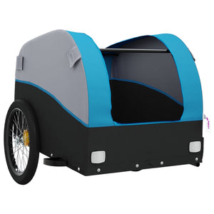 vidaXL Bike Trailer Black and Blue 30 kg Iron