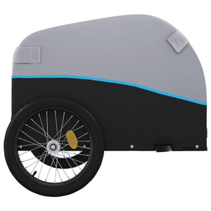 vidaXL Bike Trailer Black and Blue 30 kg Iron