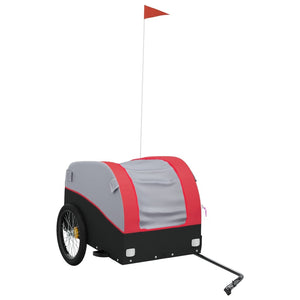 vidaXL Bike Trailer Black and Red 45 kg Iron