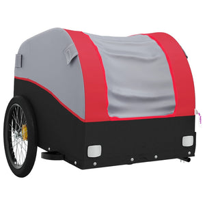 vidaXL Bike Trailer Black and Red 45 kg Iron