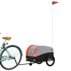 vidaXL Bike Trailer Black and Orange 30 kg Iron