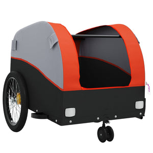 vidaXL Bike Trailer Black and Orange 30 kg Iron