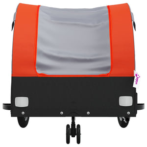 vidaXL Bike Trailer Black and Orange 30 kg Iron