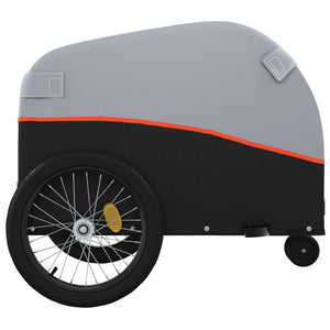 vidaXL Bike Trailer Black and Orange 30 kg Iron