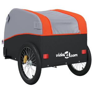 vidaXL Bike Trailer Black and Orange 30 kg Iron