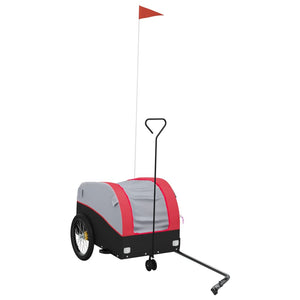 vidaXL Bike Trailer Black and Red 30 kg Iron