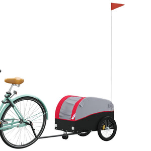 vidaXL Bike Trailer Black and Red 30 kg Iron