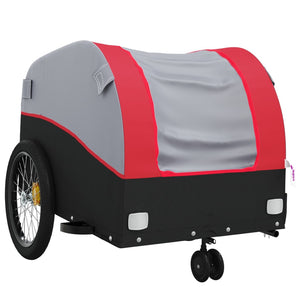 vidaXL Bike Trailer Black and Red 30 kg Iron