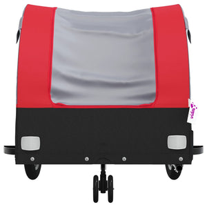 vidaXL Bike Trailer Black and Red 30 kg Iron