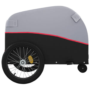 vidaXL Bike Trailer Black and Red 30 kg Iron