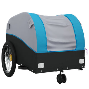 vidaXL Bike Trailer Black and Blue 30 kg Iron