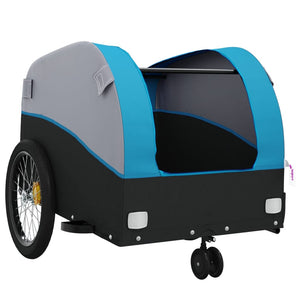 vidaXL Bike Trailer Black and Blue 30 kg Iron