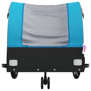 vidaXL Bike Trailer Black and Blue 30 kg Iron