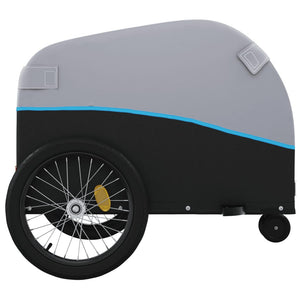 vidaXL Bike Trailer Black and Blue 30 kg Iron