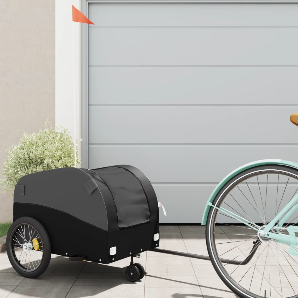 vidaXL Bike Trailer Black 30 kg Iron