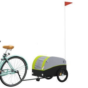 vidaXL Bike Trailer Black and Green 30 kg Iron