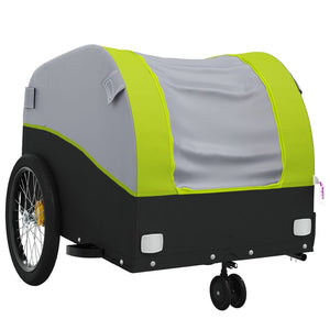 vidaXL Bike Trailer Black and Green 30 kg Iron