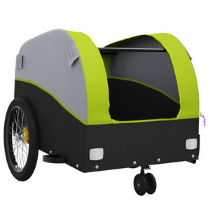 vidaXL Bike Trailer Black and Green 30 kg Iron