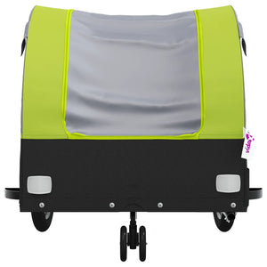 vidaXL Bike Trailer Black and Green 30 kg Iron