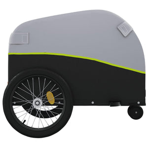 vidaXL Bike Trailer Black and Green 30 kg Iron