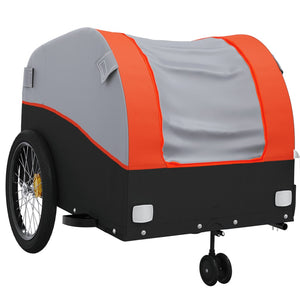 vidaXL Bike Trailer Black and Orange 45 kg Iron