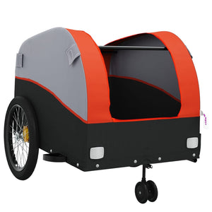 vidaXL Bike Trailer Black and Orange 45 kg Iron