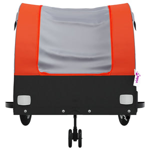 vidaXL Bike Trailer Black and Orange 45 kg Iron