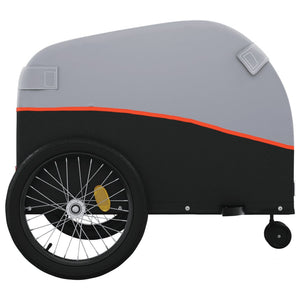 vidaXL Bike Trailer Black and Orange 45 kg Iron