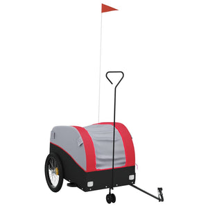 vidaXL Bike Trailer Black and Red 45 kg Iron