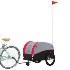 vidaXL Bike Trailer Black and Red 45 kg Iron