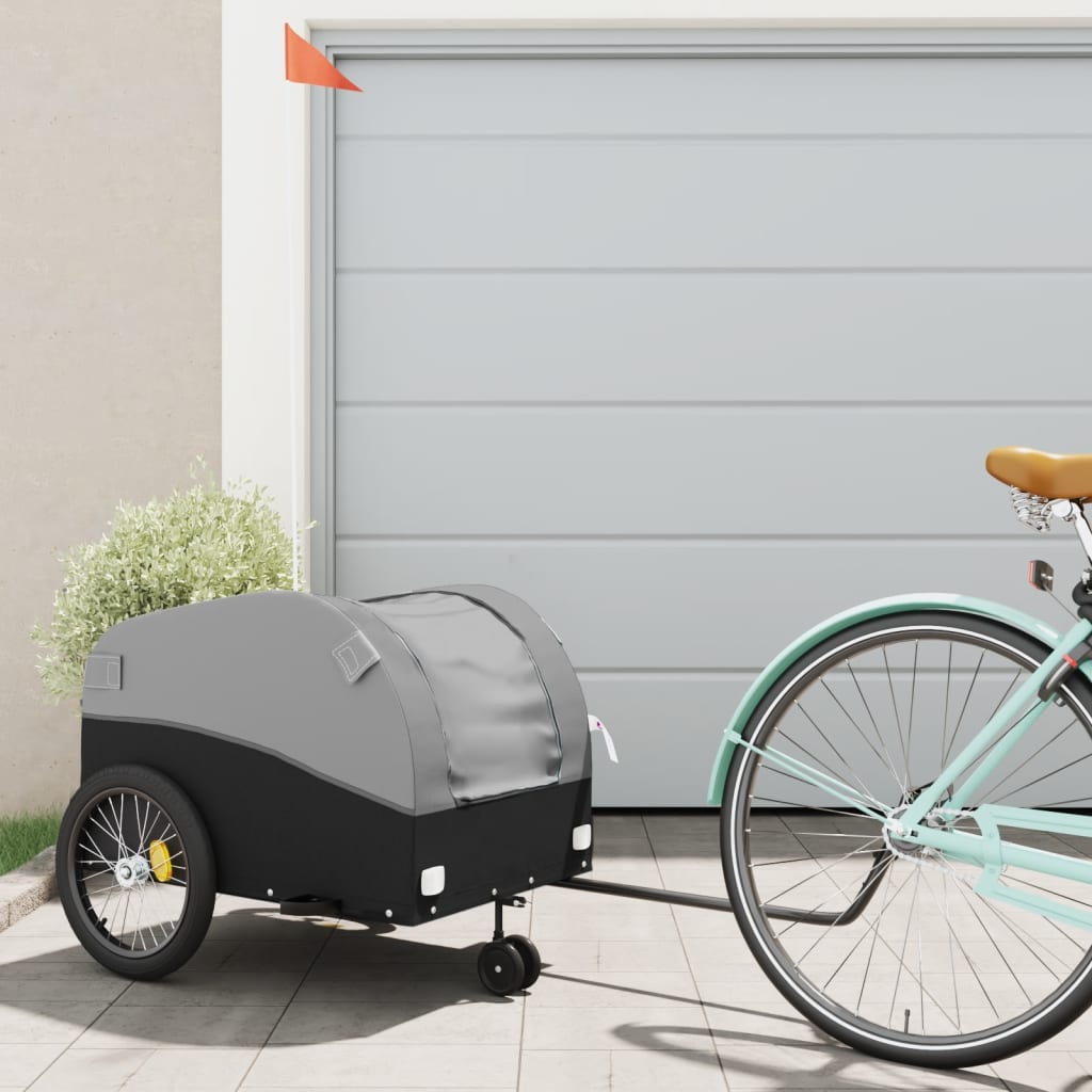 vidaXL Bike Trailer Black and Grey 45 kg Iron