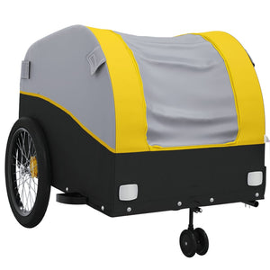 vidaXL Bike Trailer Black and Yellow 45 kg Iron