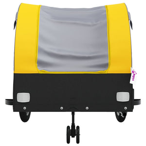 vidaXL Bike Trailer Black and Yellow 45 kg Iron