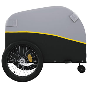 vidaXL Bike Trailer Black and Yellow 45 kg Iron