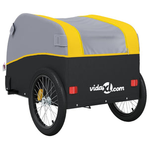 vidaXL Bike Trailer Black and Yellow 45 kg Iron