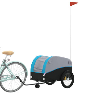 vidaXL Bike Trailer Black and Blue 45 kg Iron