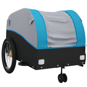 vidaXL Bike Trailer Black and Blue 45 kg Iron