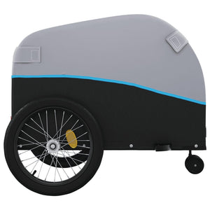 vidaXL Bike Trailer Black and Blue 45 kg Iron