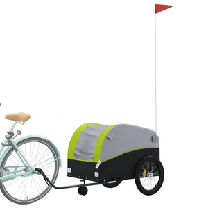 vidaXL Bike Trailer Black and Green 45 kg Iron