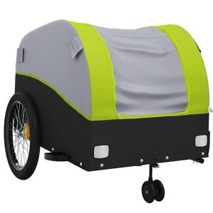 vidaXL Bike Trailer Black and Green 45 kg Iron