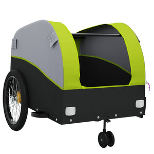 vidaXL Bike Trailer Black and Green 45 kg Iron