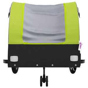 vidaXL Bike Trailer Black and Green 45 kg Iron