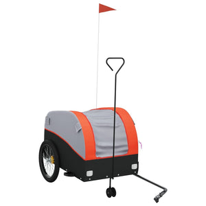 vidaXL Bike Trailer Black and Orange 45 kg Iron