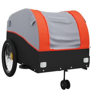 vidaXL Bike Trailer Black and Orange 45 kg Iron