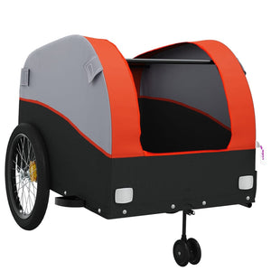 vidaXL Bike Trailer Black and Orange 45 kg Iron